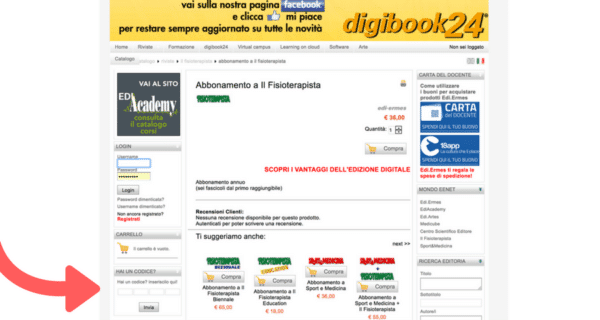 esempio codice sconto