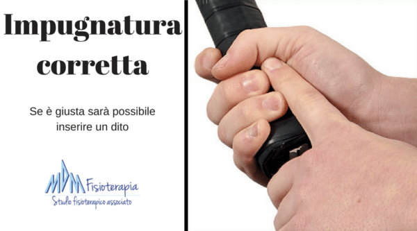 Impugnatura corretta racchetta per epicondilite